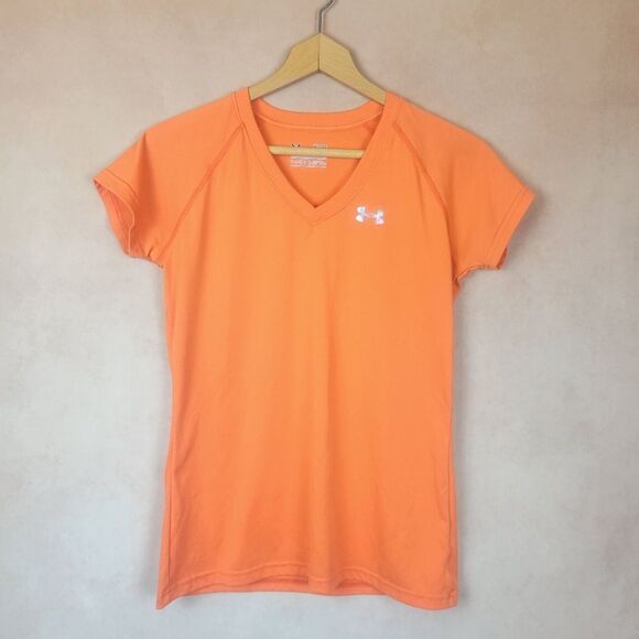 Under Armour Orange Short Sleeve T-shirt Size XS - Picture 1 of 4